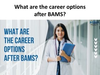 What are the career options after BAMS