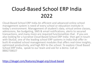 Cloud-Based School ERP India 2022