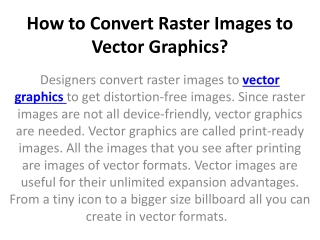 How to Convert Raster Images to Vector Graphics?