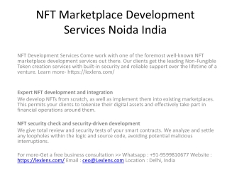 NFT Marketplace Development Services Noida India