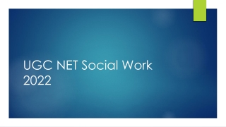 UGC NET Social Work 2022
