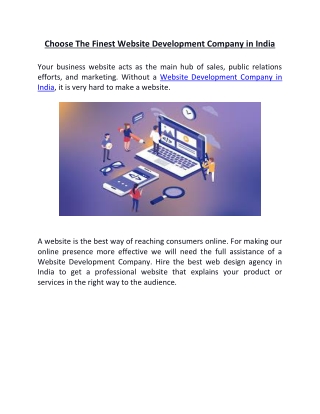 Choose The Finest Website Development Company in India