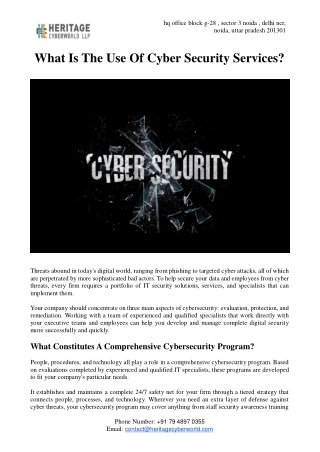 What Is The Use Of Cyber Security Services