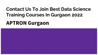 Contact Us To Join Best Data Science Training Courses In Gurgaon 2022