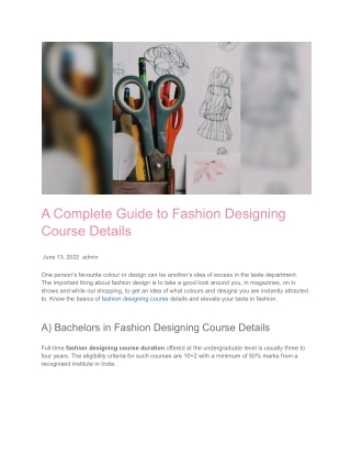 Learn about Fashion Designing Course Details | Hunar Online