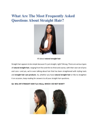 Frequently Asked Questions About Straight Hair