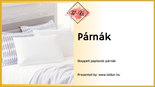 Párnák rovat a tatker.hu-n!