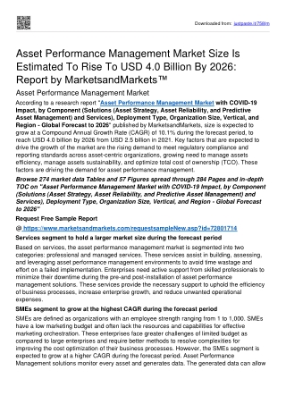 Asset Performance Management Market Size Is Estimated To Rise To USD 4.0 bn