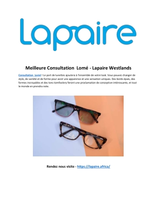 Meilleure Consultation Lomé - Lapaire Westlands