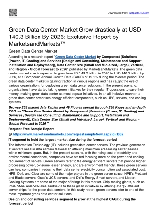 Green Data Center Market Surge Valuation Of USD 140.3 billion By 2026