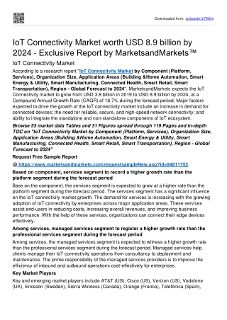 IoT Connectivity Market Surge Valuation Of USD 8.9 billion By 2026
