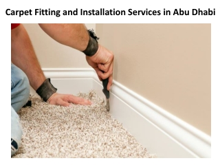 Carpet Fitting and Installation Services in Abu Dhabi