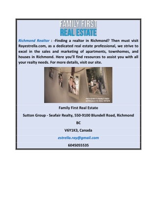 Richmond Realtor | Rayestrella.com