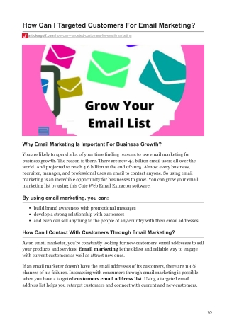 1How Can I Targeted Customers For Email Marketing
