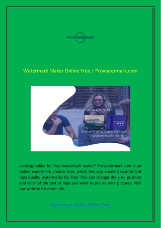 Watermark Maker Online Free