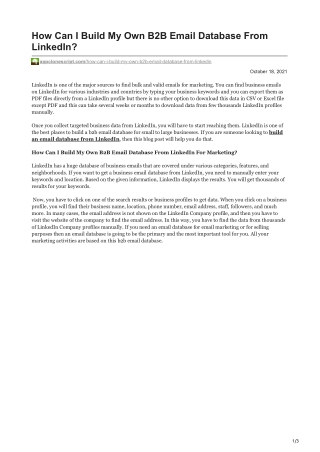 How Can I Build My Own B2B Email Database From LinkedIn