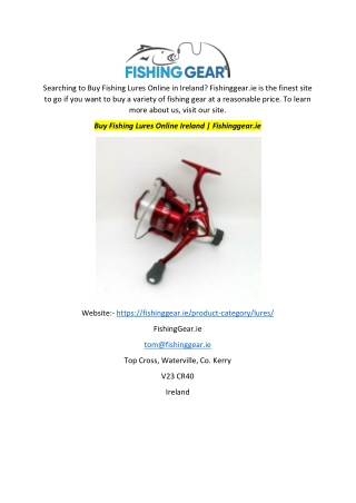 Buy Fishing Lures Online Ireland | Fishinggear.ie