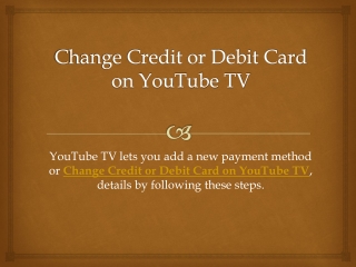 Change Credit or Debit Card on YouTube TV