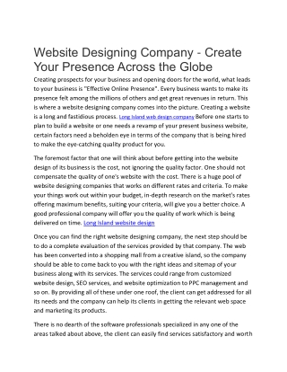 Long Island web design company