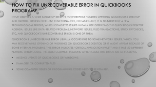 A complete guide to resolve QuickBooks Unrecoverable Error