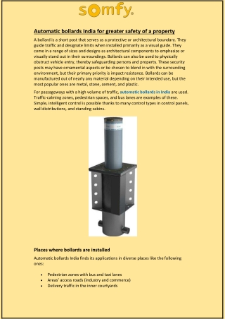 Automatic Bollards India For Greater Safety Of A Property