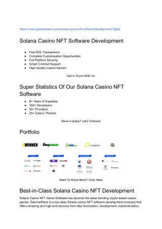 Solana Casino NFT Software | GammaStack