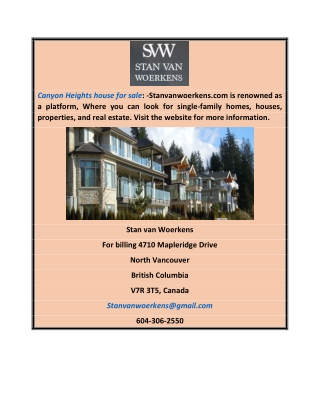 Canyon Heights House For Sale | Stanvanwoerkens.com