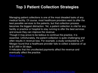 Top 3 Patient Collection Strategies