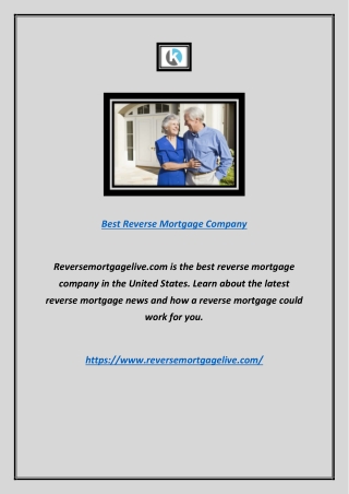 Best Reverse Mortgage Company | Reversemortgagelive.com
