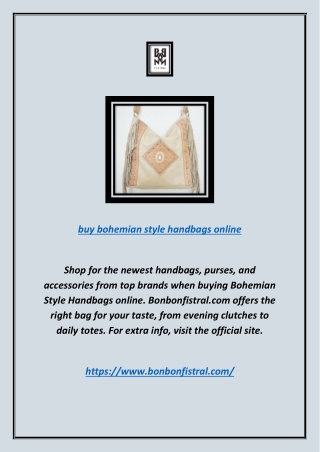 Buy Bohemian Style Handbags Online | Bonbonfistral.com
