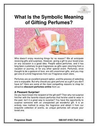 What Is the Symbolic Meaning of Gifting Perfumes