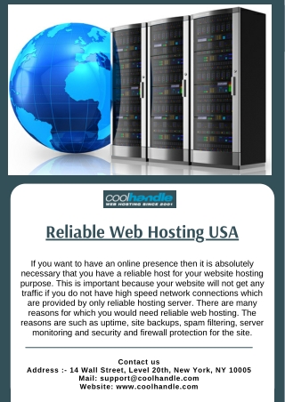 Reliable Web Hosting USA