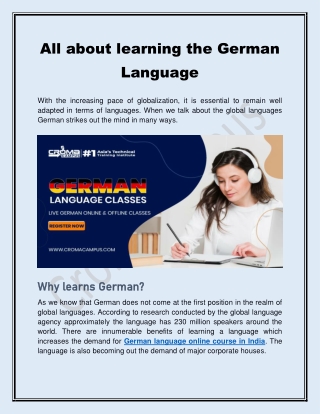 All about learning the German Language