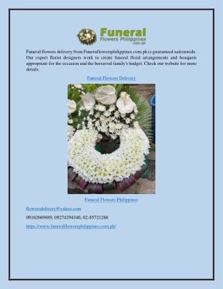 Funeral Flowers Delivery Funeralflowersphilippines.com.ph