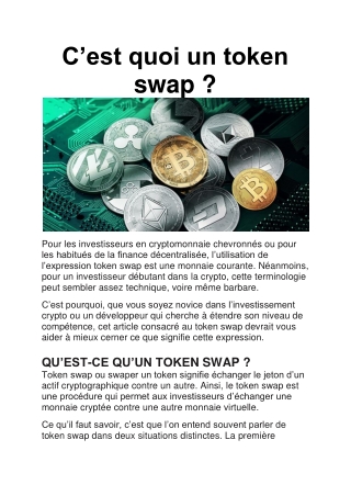 Qu'est-ce qu'un Token Swap ?