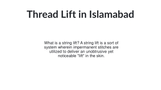 Thread Lift in Islamabad