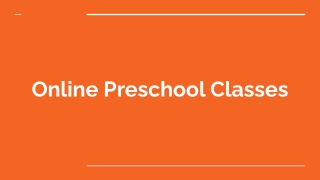 Online Preschool Classes