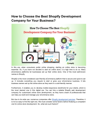 How to choose the best Shopify development company for your business
