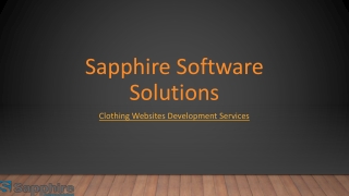 Clothing Websites Development Services | Sapphire