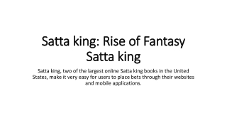 Satta king Rise of Fantasy Satta king