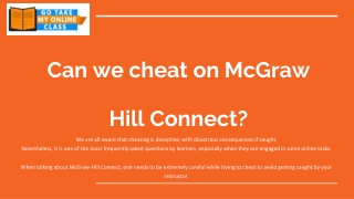 Can we cheat on McGraw Hill Connect?