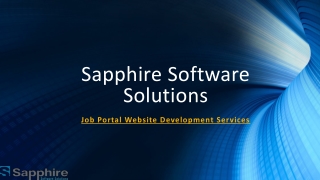 Job Portal Websites Development | Sapphire