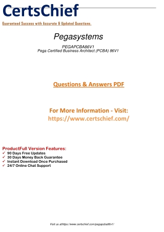 Authentic PEGAPCBA86V1 Exam Dumps For Pegasystems