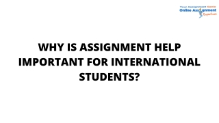 Why is Assignment Help Important for International Students