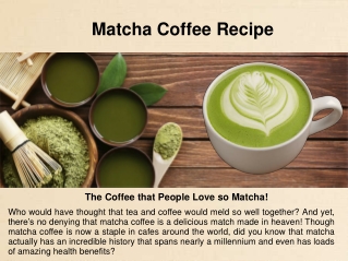 Matcha Coffee Recipe