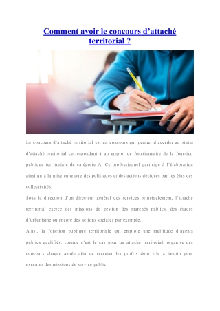 Concours d’attaché territorial : comment se préparé ?