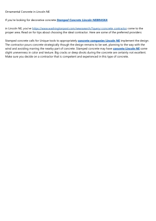 The Urban Dictionary of Lincoln NEBRASKA concrete companies