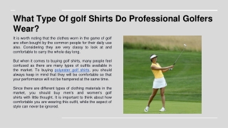 What Type Of golf Shirts Do Professional Golfers Wear_
