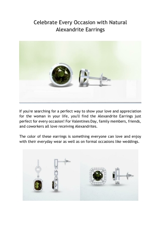 Celebrate Every Occasion with Natural Alexandrite Earrings