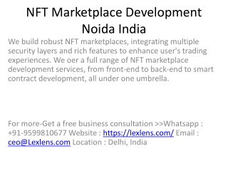 NFT Marketplace Development Noida India